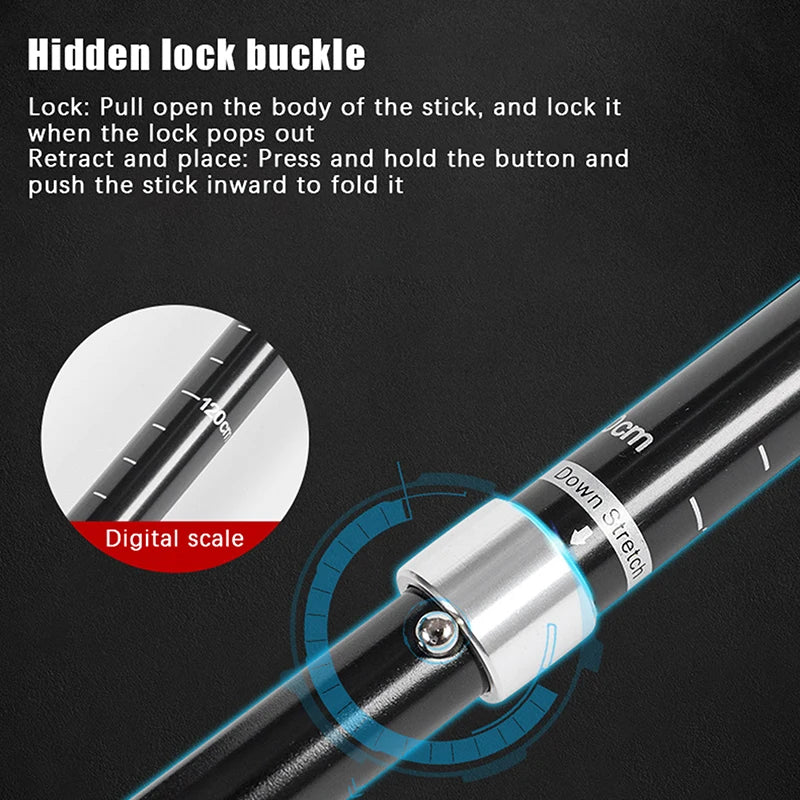 Collapsible Trekking Pole - Tungsten Steel Tip