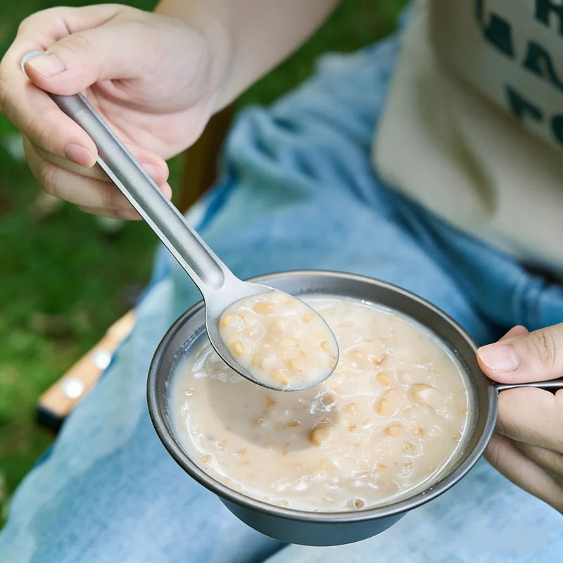 Titanium Camping Spork — Ultralight Outdoor Utensil for Hiking, Camping & Moto Touring