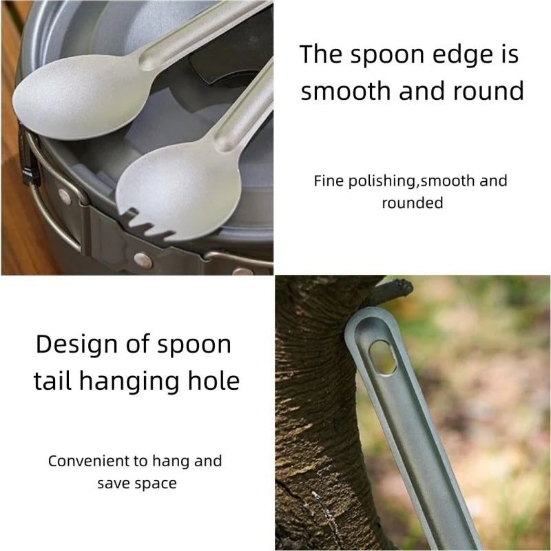 Titanium Camping Spork — Ultralight Outdoor Utensil for Hiking, Camping & Moto Touring