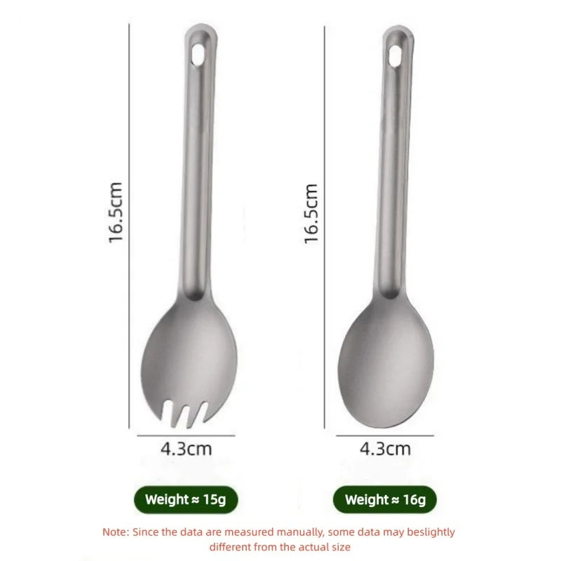 Titanium Camping Spork — Ultralight Outdoor Utensil for Hiking, Camping & Moto Touring
