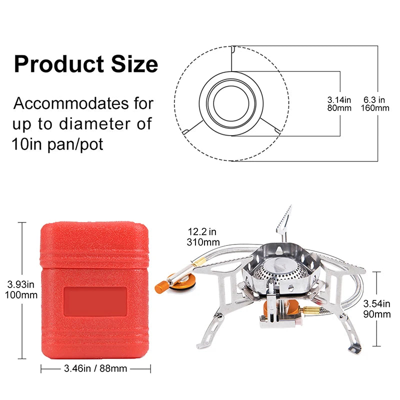 Compact Camping Gas Burner for Moto-Camping