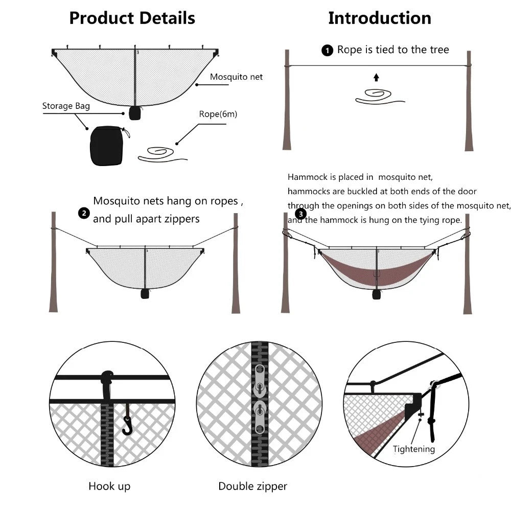 Double Hammock Mosquito Net