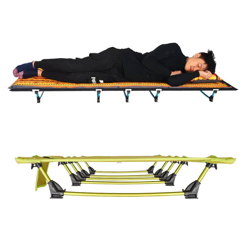 Ultralight Folding Camp Cot — Portable Aluminum Frame, Compact Storage, 5 Colors