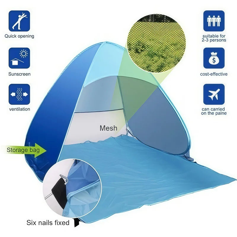 Pop up Tent for 2-3 Person with Carry Bag