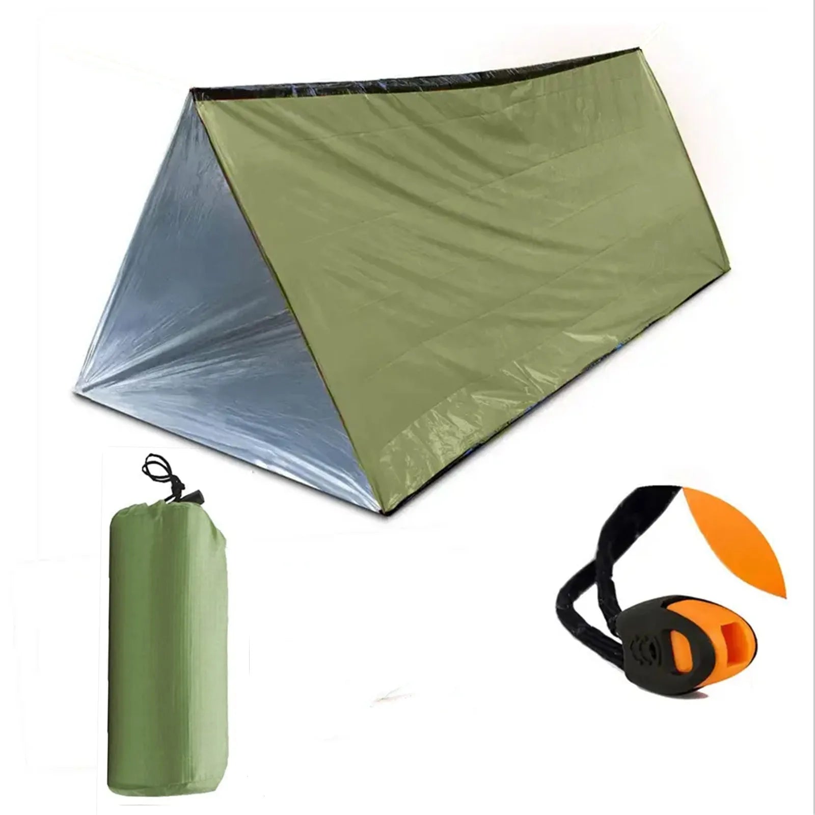 Emergency Mylar Survival Tent – 2-Person Waterproof Tube Tent & Thermal Shelter Kit