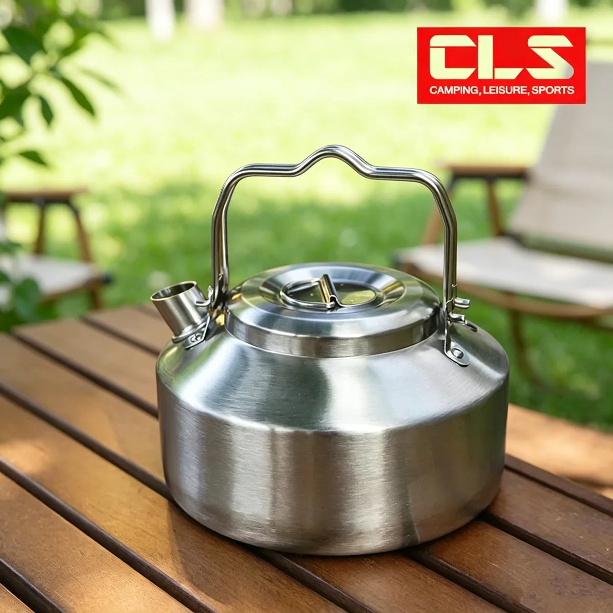 Stainless Steel Camping Kettle with Locking Handle