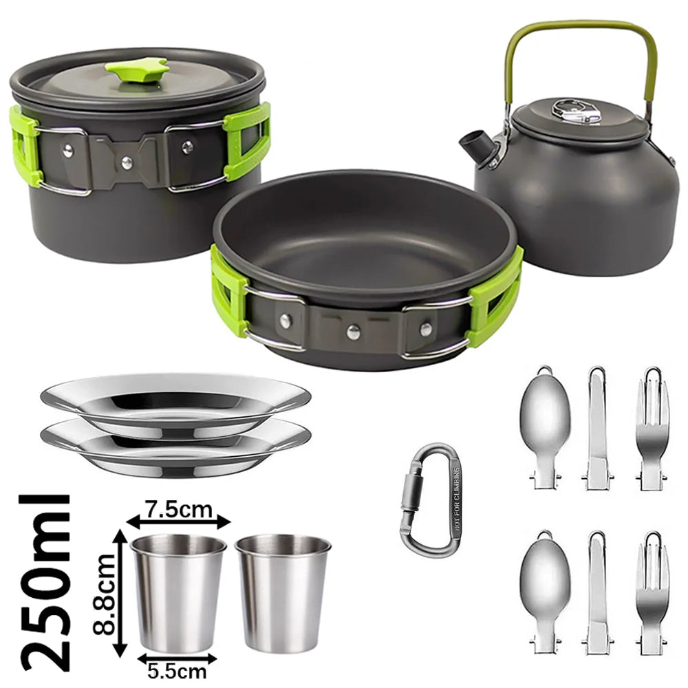 Camping Cookware Set with Folding Handles