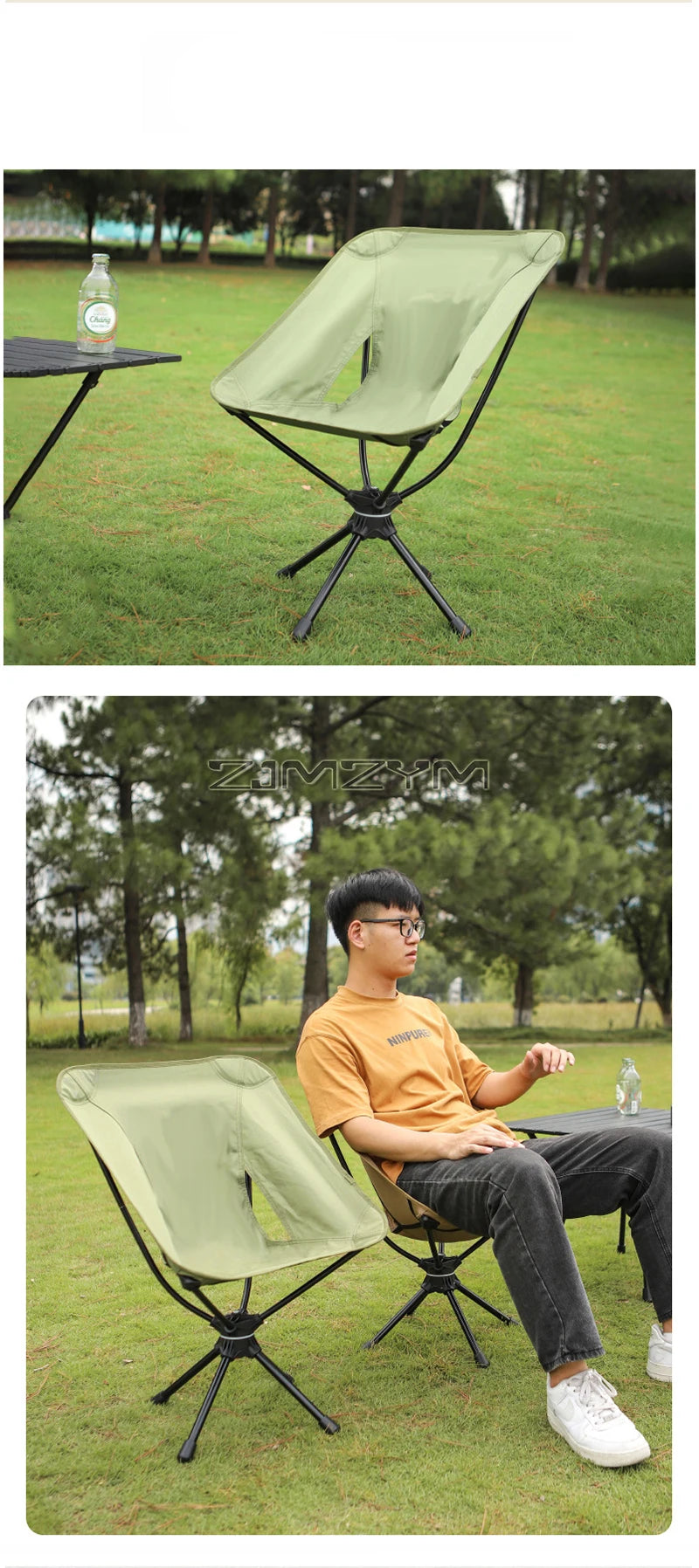 Compact Swivel Camping Chair for Moto-Camping