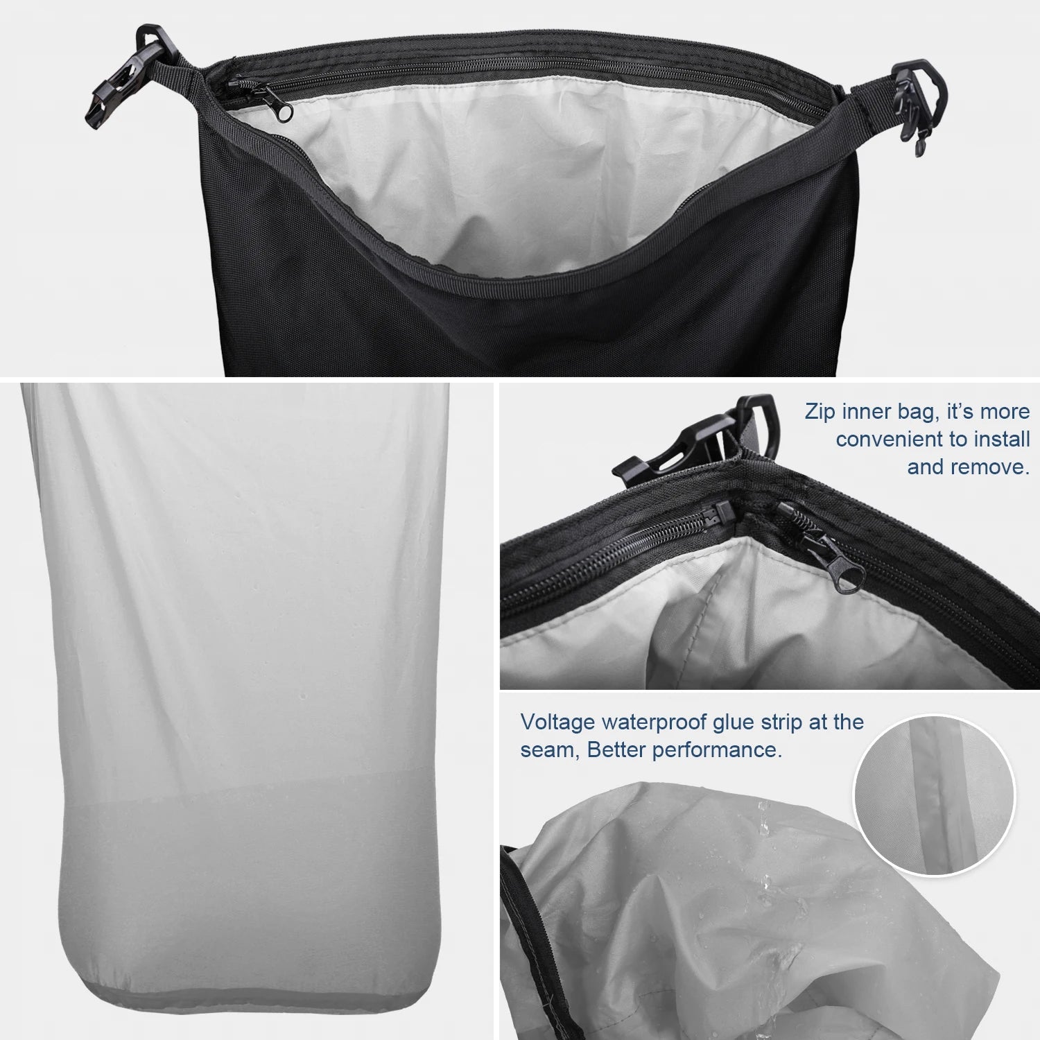 Rhinowalk Motorcycle Tail Bag | Waterproof Modular Saddle Bag | 10L / 20L / 30L