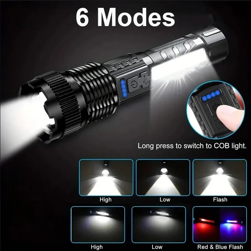 6-Mode Rechargeable LED Flashlight