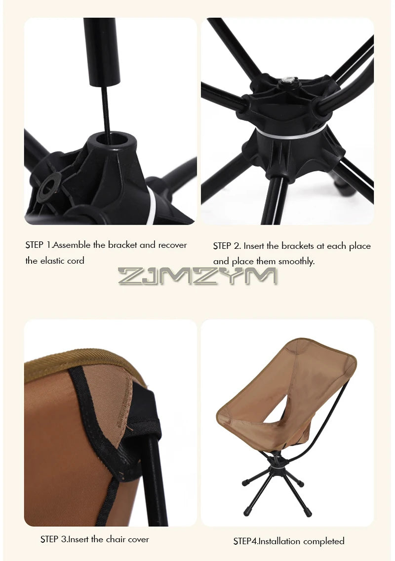 Compact Swivel Camping Chair for Moto-Camping