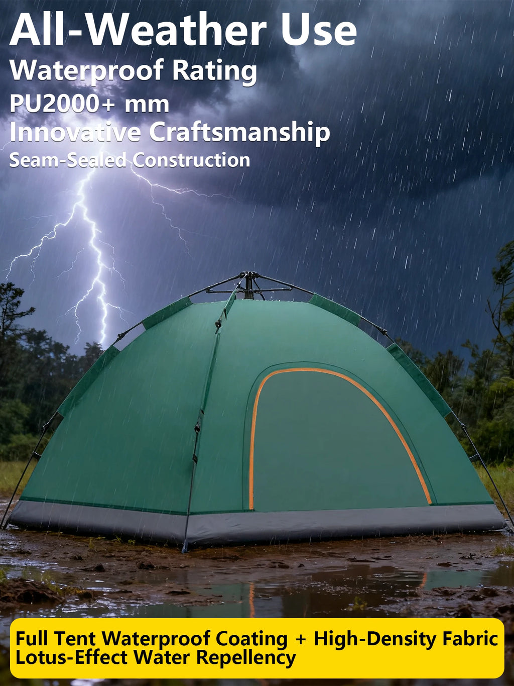 Pop-Up Solo Camping Tent - Instant Setup 1-Person Shelter
