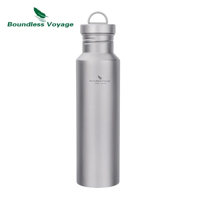 Boundless Voyage Titanium Water Bottle – Wide Mouth, Leak-Proof, Lightweight