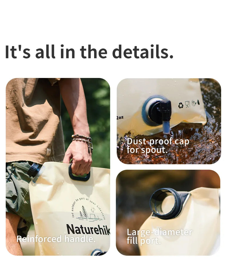Naturehike 10L Folding Water Storage Bag – Leak-Proof Collapsible Container for Camping & Hiking