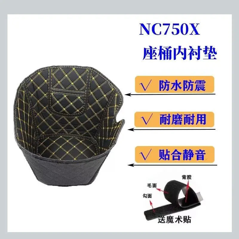 Honda NC750X Seat Storage Box Liner – PU Leather Inner Pad (2013–2024)