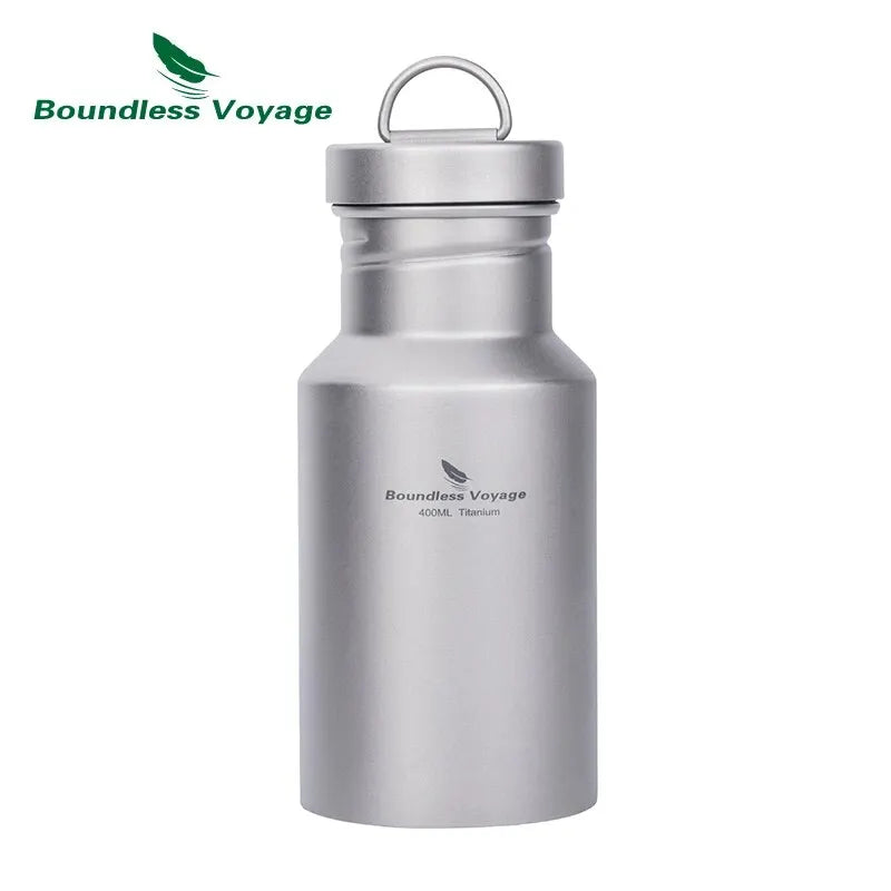 Boundless Voyage Titanium Water Bottle – Wide Mouth, Leak-Proof, Lightweight