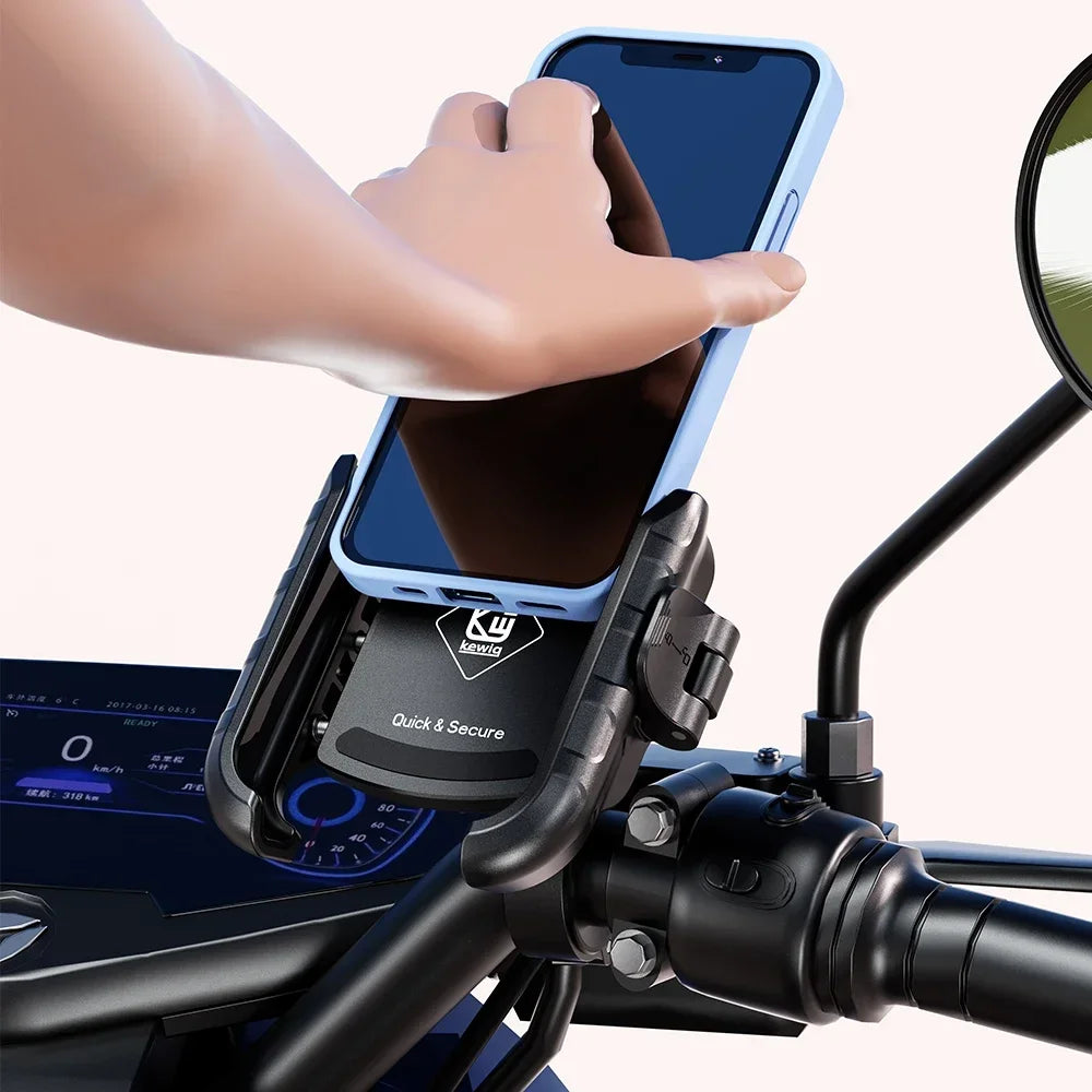 Apex Rush Aluminum Motorcycle Phone Mount - 1-Second Lock System