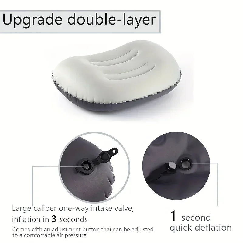 MEXiZE Ultralight Inflatable Camping Pillow — Neck & Lumbar Support for Backpacking & Moto Camping