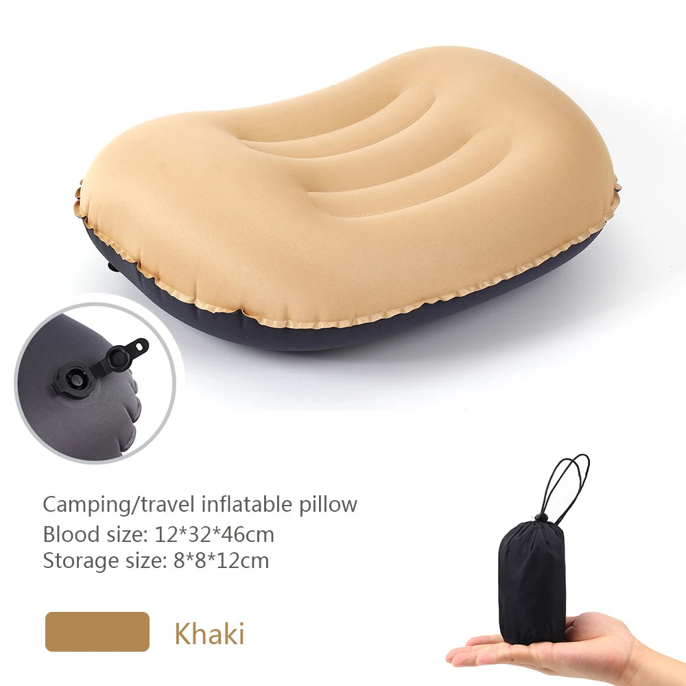 MEXiZE Ultralight Inflatable Camping Pillow — Neck & Lumbar Support for Backpacking & Moto Camping