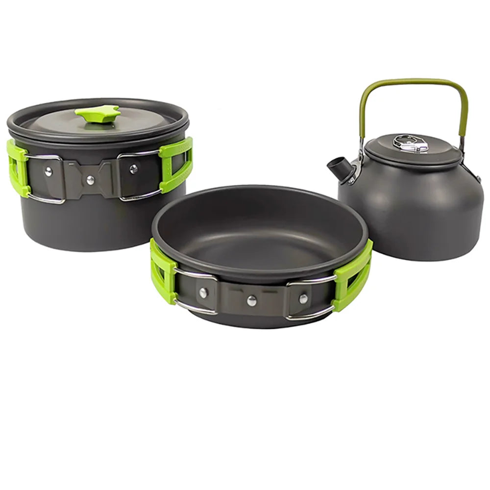 Camping Cookware Set with Folding Handles