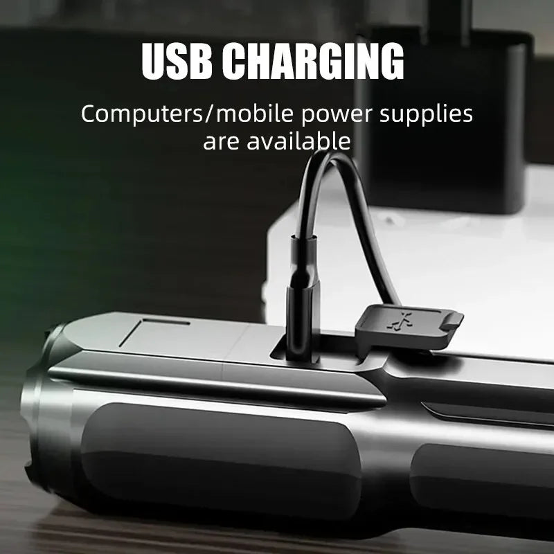 F15-T Tactical LED Flashlight — USB Rechargeable, Zoomable & Waterproof