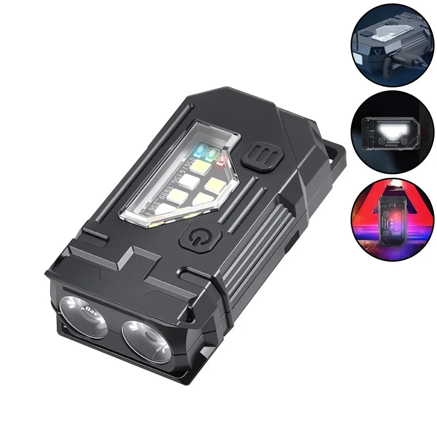 Compact LED Flashlight - Rechargeable Magnetic Clip Light