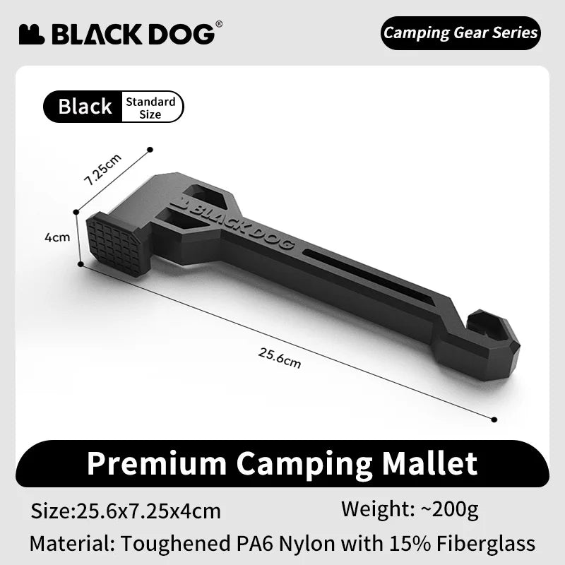 Camping Mallet with Stake Puller – Lightweight Nylon Tent Hammer for Hiking & Backpacking – Two-Wheel Outfitter