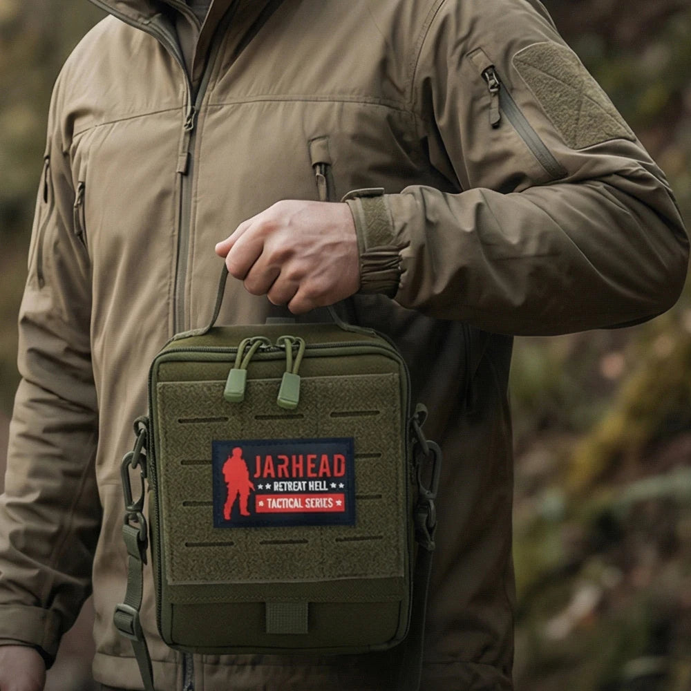 Tactical MOLLE First Aid Pouch – 600D Nylon EDC Organizer Bag (Black, Tan, OD Green)