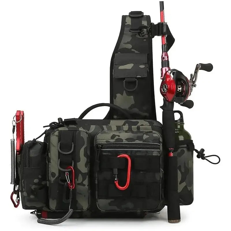 Tactical Fishing Bag with Rod Holder