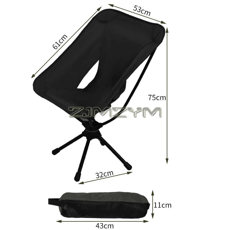 Compact Swivel Camping Chair for Moto-Camping