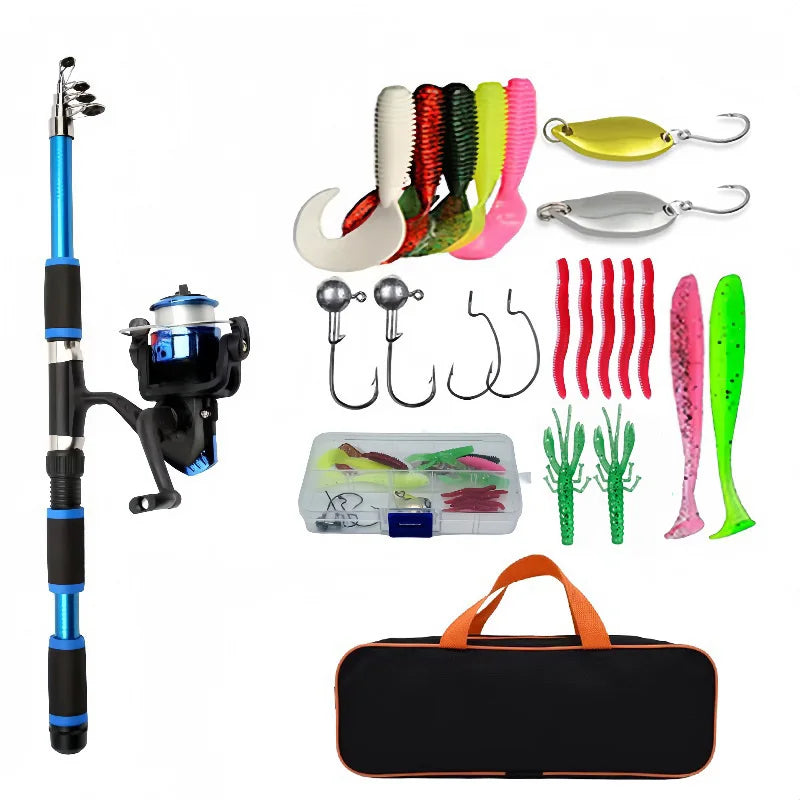 Complete Telescopic Fishing Rod & Reel Combo kit