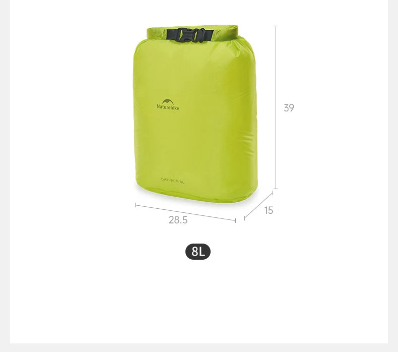 Naturehike Waterproof Dry Bag – Compression Roll-Top Sack for Kayaking, Rafting & Camping (2L / 4L / 8L)