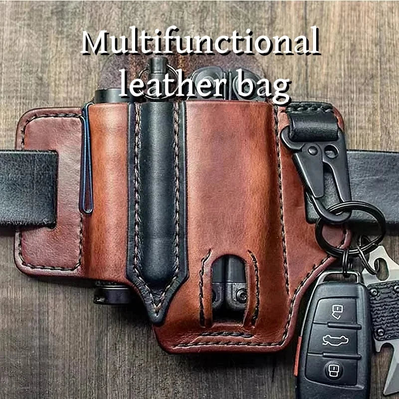 PU Leather Belt Tool Pocket – Multifunctional EDC Pouch for Outdoor & Camping