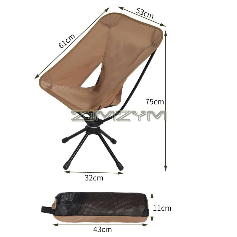 Compact Swivel Camping Chair for Moto-Camping