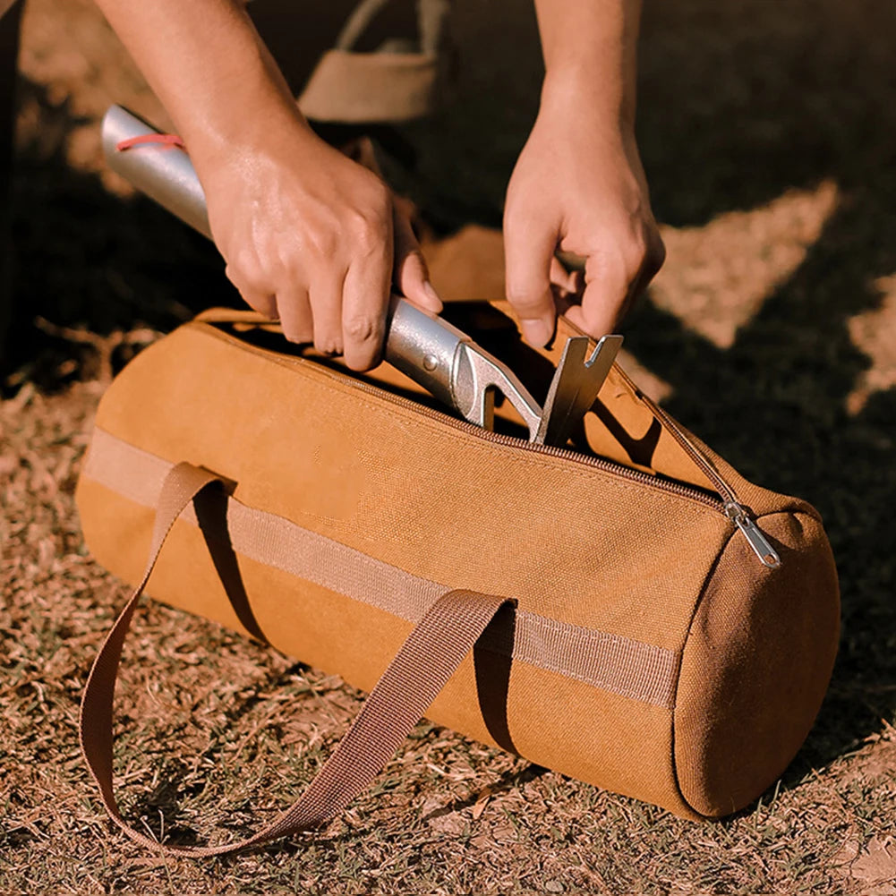 Canvas Tent Stake & Camping Tool Storage Bag – Brown