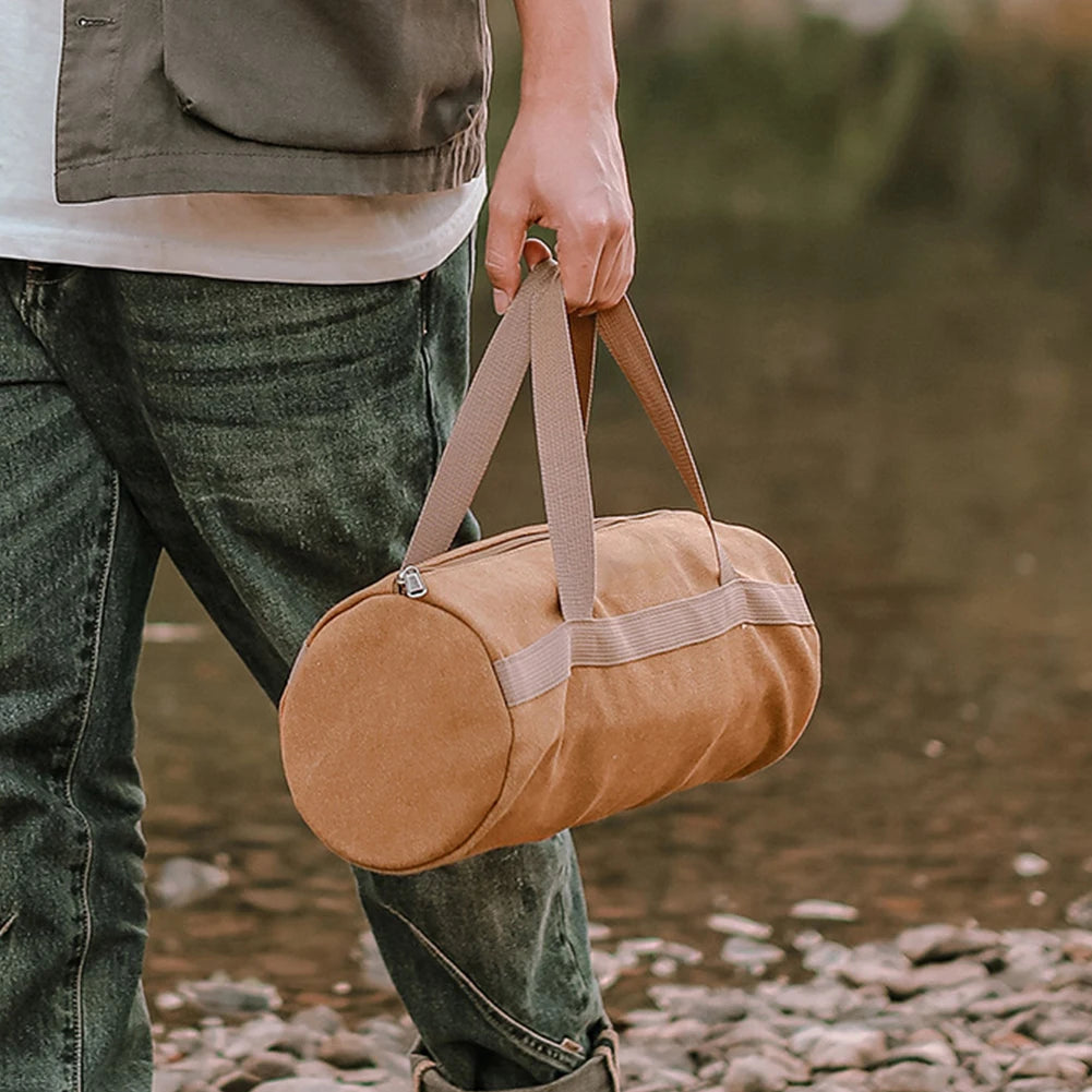 Canvas Tent Stake & Camping Tool Storage Bag – Brown