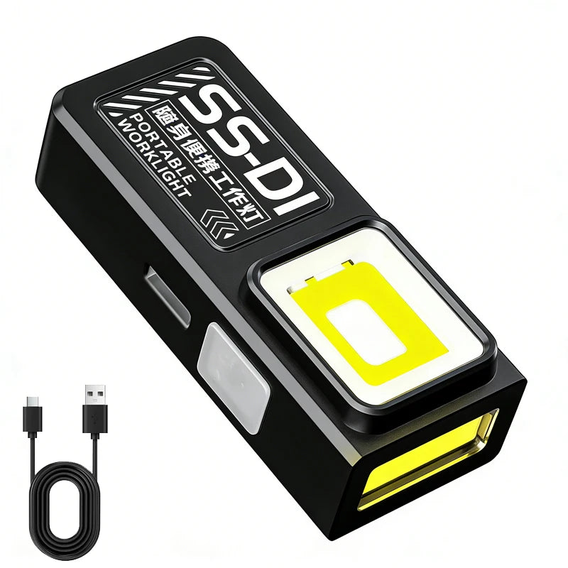 Compact LED Flashlight - Rechargeable Magnetic Clip Light