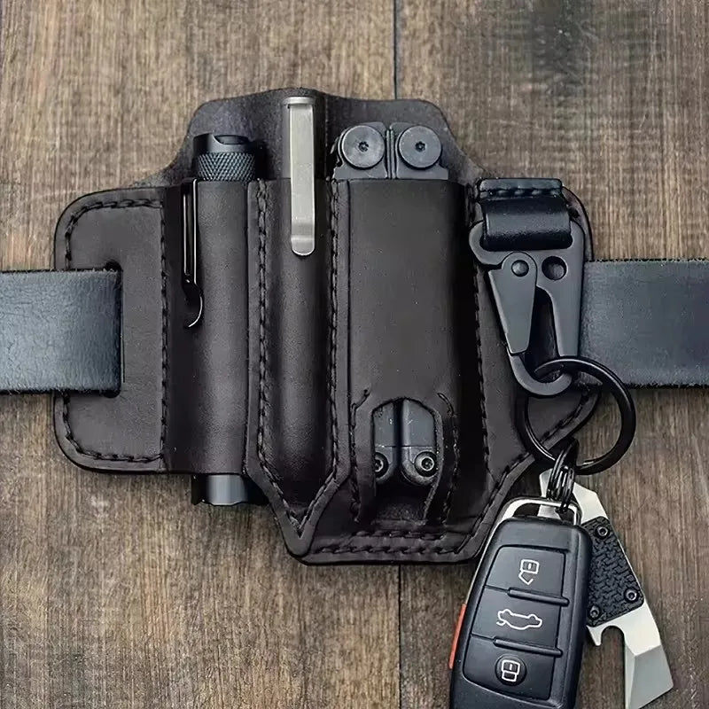 PU Leather Belt Tool Pocket – Multifunctional EDC Pouch for Outdoor & Camping