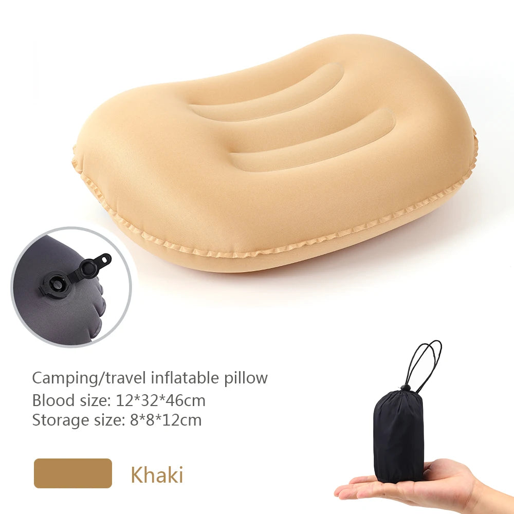 MEXiZE Ultralight Inflatable Camping Pillow — Neck & Lumbar Support for Backpacking & Moto Camping