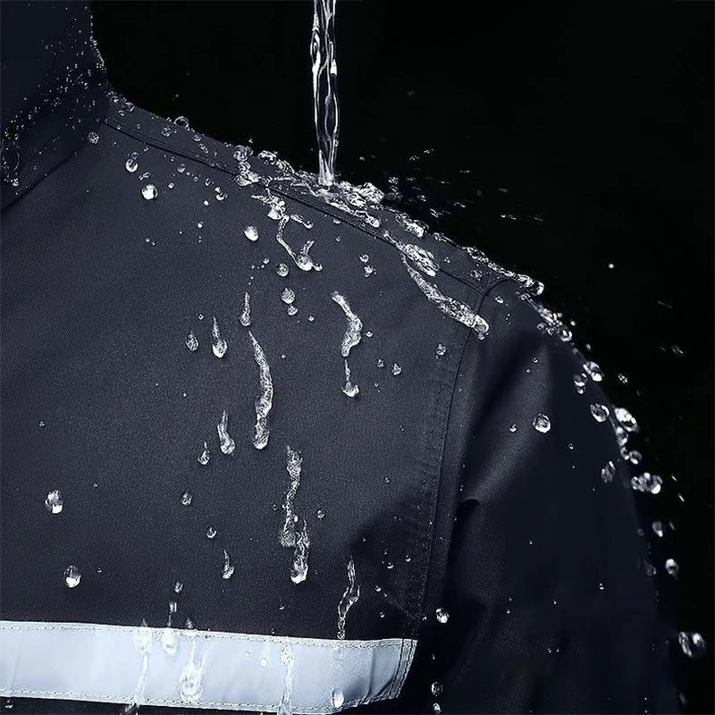 2-Piece Motorcycle Rain Suit with Reflective Strips