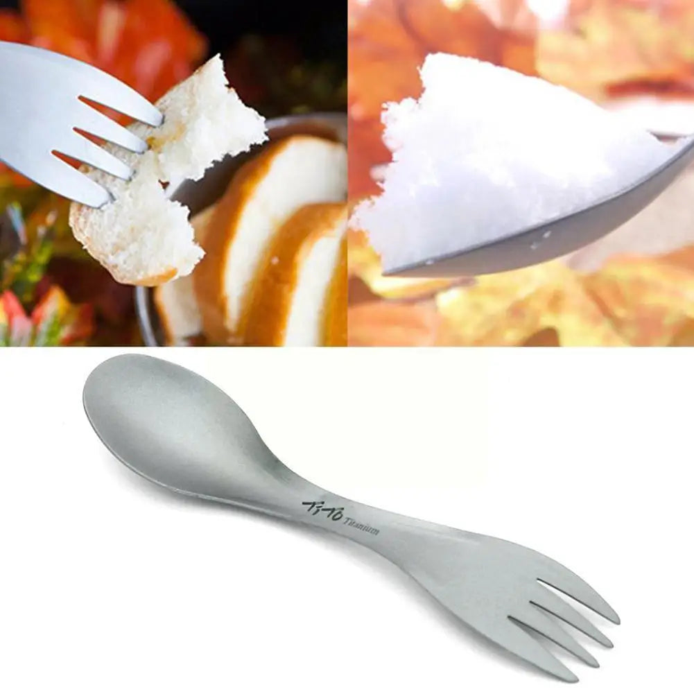 Titanium Spork – Ultralight 2-in-1 Camping Utensil for Hiking, Backpacking & Camping