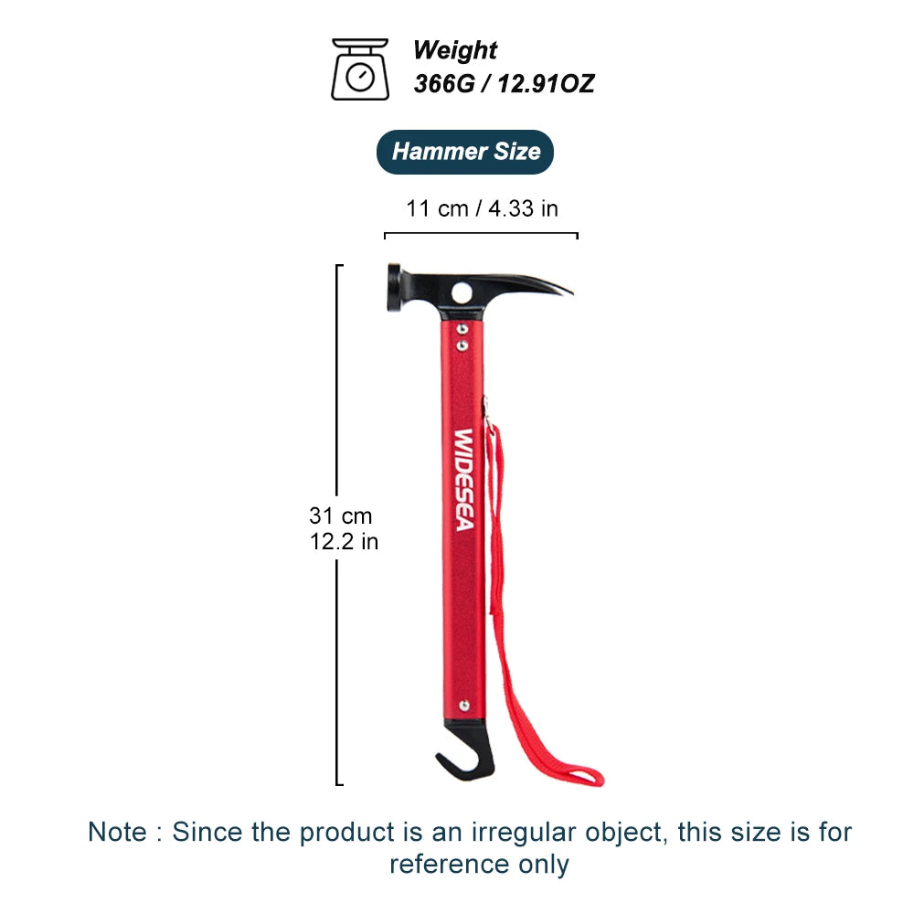 Widesea Camping Hammer- Aluminum Alloy Tent Stake Mallet