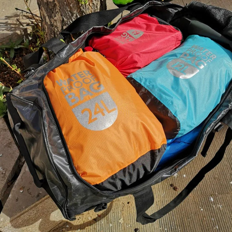 Waterproof Dry Bag –  Polyester Roll-Top Sack for Kayaking, Camping & Rafting (6L / 12L / 24L)