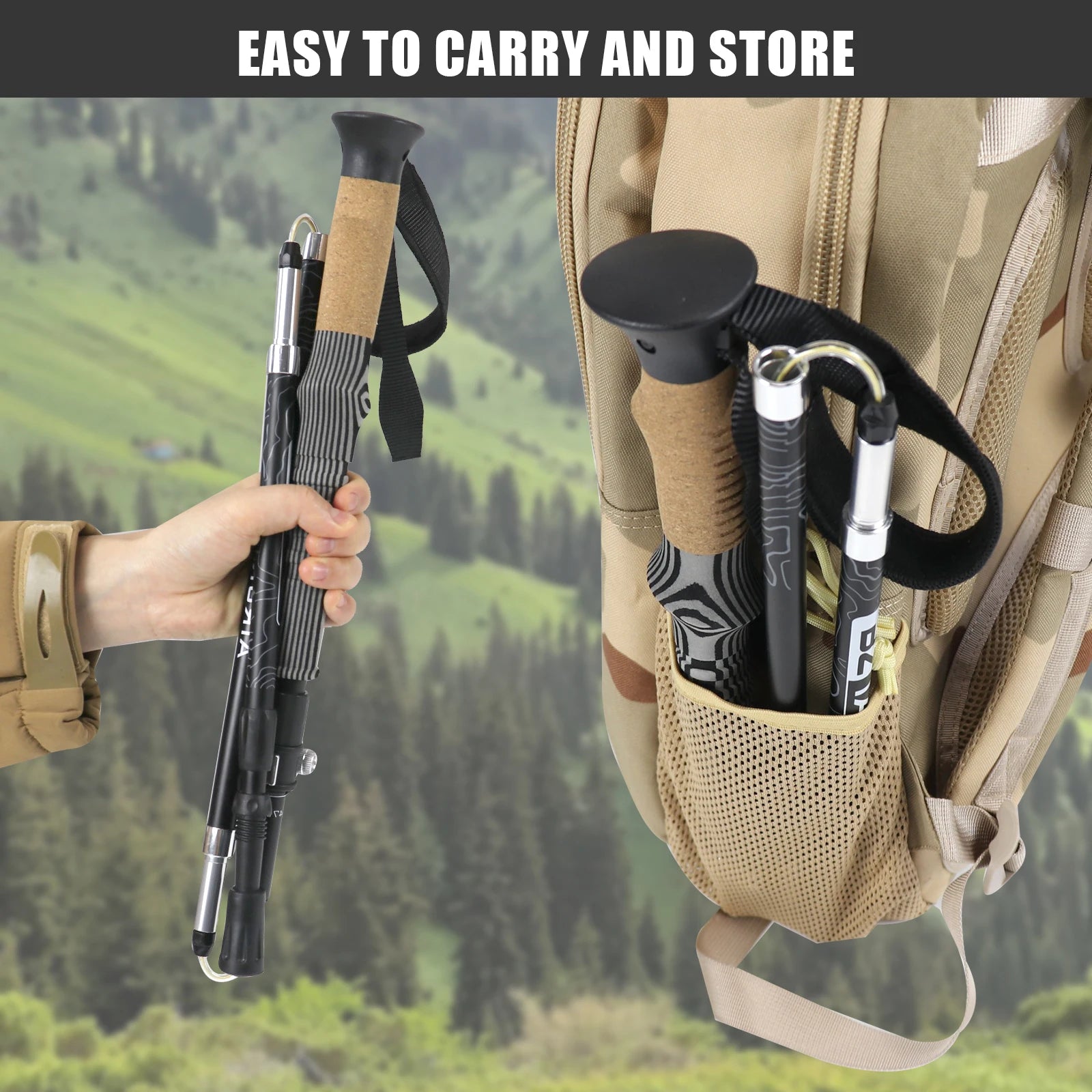 Foldable Trekking Poles – Lightweight Aluminum, Adjustable & Shock-Absorbing