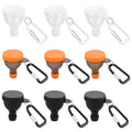 9Pcs Protein Powder Funnel Set 50ml Portable Mini Protein Powder Bottle Carabiner & Reinforced Cap for Workout Fitness Traveling