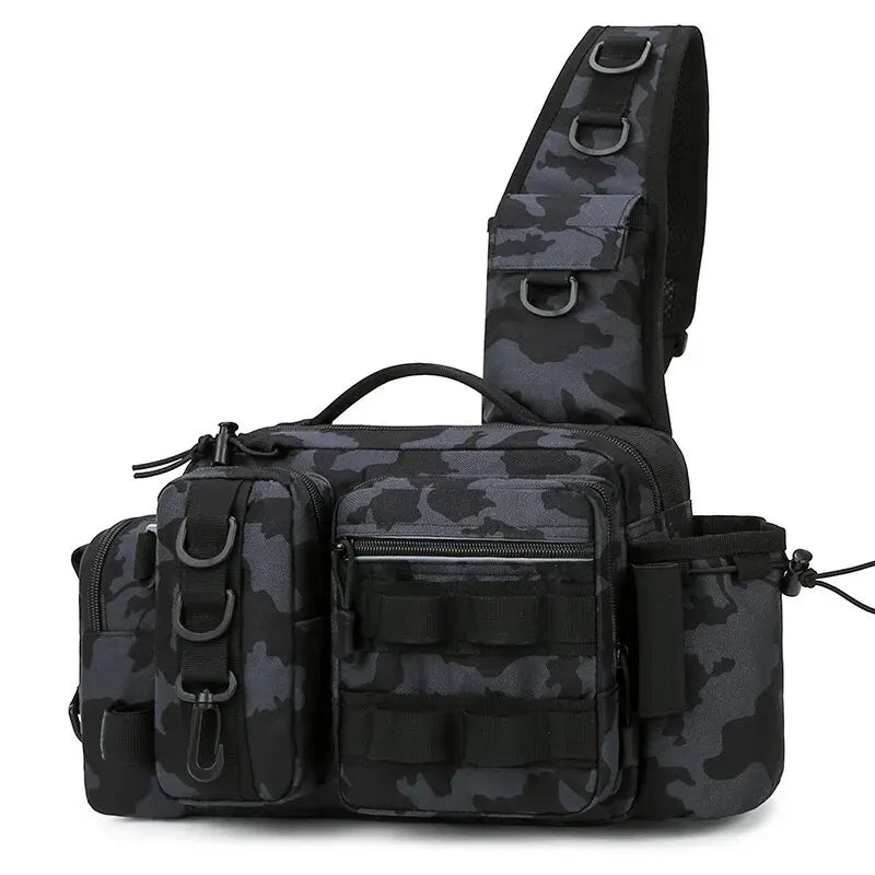 Tactical Fishing Bag with Rod Holder