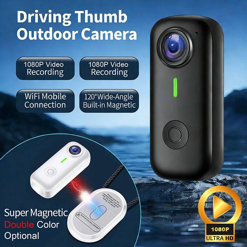 DIXSG Magnetic 1080P Body Camera – WiFi, Helmet & Motorcycle Mount, Loop Recording