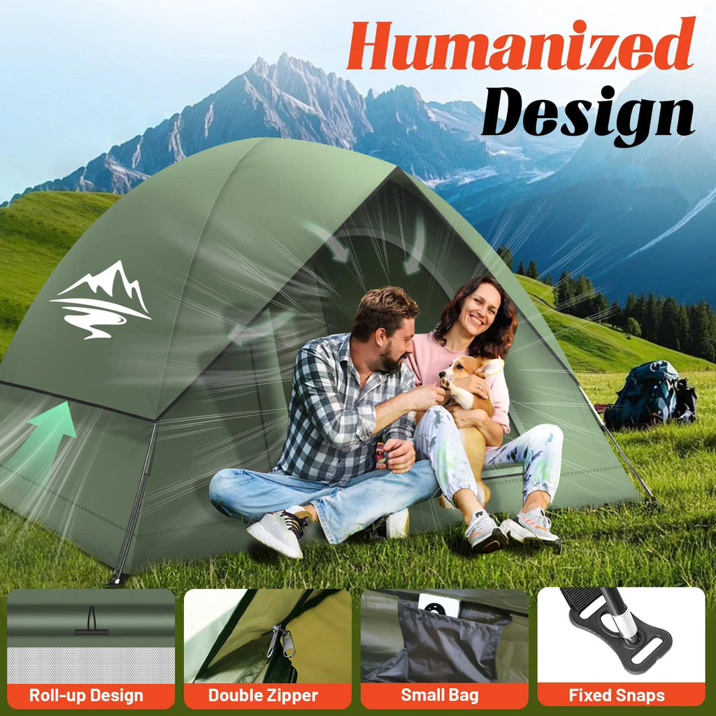 Waterproof 3-4 Person Tent  with Removable Rainfly