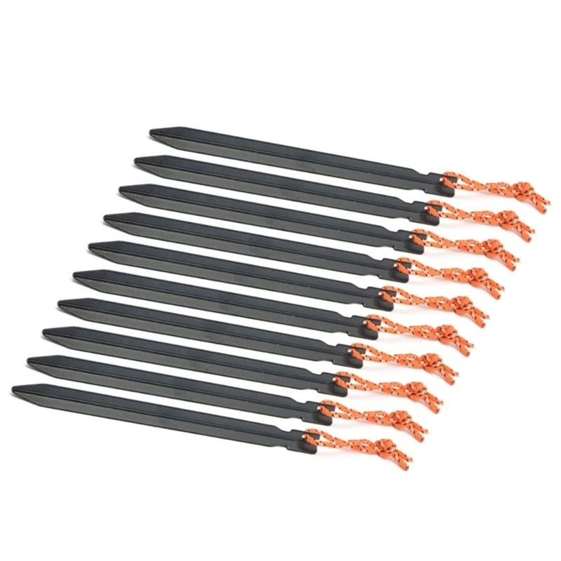 Heavy Duty Aluminum 10-Pack  Camping Pegs for Tents, Tarps & Canopies
