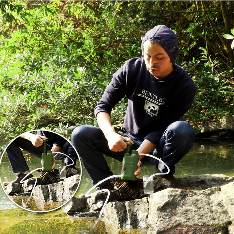 Compact Water Filtration System for Moto-Camping